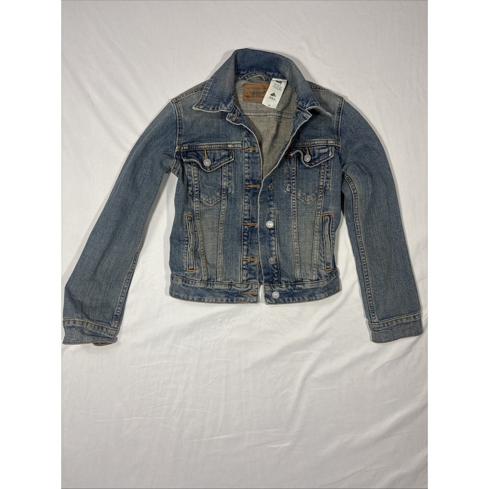 Levi Strauss Jean Jacket Trucker Denim Button Women XS WPL-423 Blue